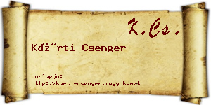 Kürti Csenger névjegykártya